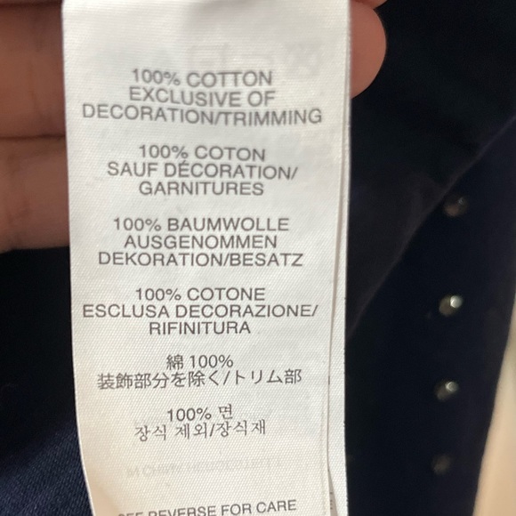 J.Crew Navy Blue Studded Tank Top Cotton Sleeveless Scoop Neck Size M - Picture 6 of 6